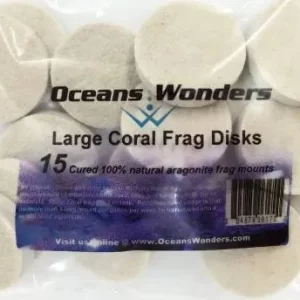 OCEAN WONDERS LARGE CORAL FRAG DISKS 40mm. -15 u.